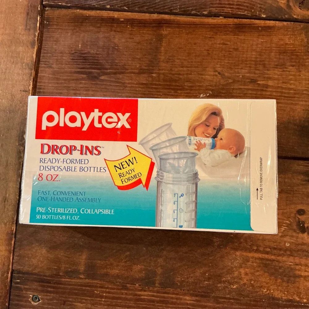 Vintage Playtex Drop Ins Ready Formed Disposable Baby Bottles 8 Ounce‎ 50 Count